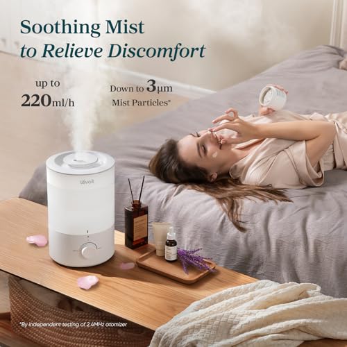 LEVOIT Humidifiers for Bedroom, Quiet (3L Water Tank)…