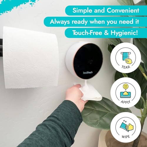 toilet paper foam dispenser starter kit flushable wipe alternative septic safe motion-activated and rechargeable includes refill easy installation