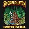 Tee Hunt Smokesquatch Bigfoot Weed Sweatshirt Blazin His Own Trail Bong Funny Sasquatch