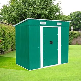 Metal Garden Shed by Garden Universe 6' x 4' Storage Green FREE Base Frame GSP6-4GR