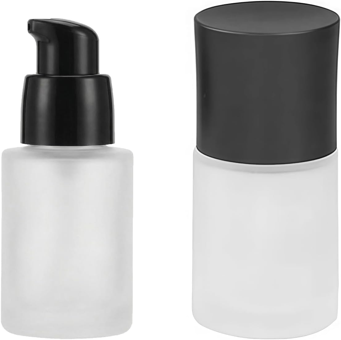Upstore 2Pcs 30ml/1oz Upscale Empty Frosted Glass Pump Bottle Liquid Foundation Container Dispenser Makeup Cosmetic Storage Vials Jar Pot for Travel Lotion Essential Oil Emulsion Sample Bottle 2026