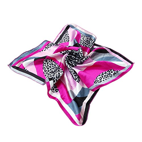 Premium Silk Feel Animal Print Square Satin Scarf 20