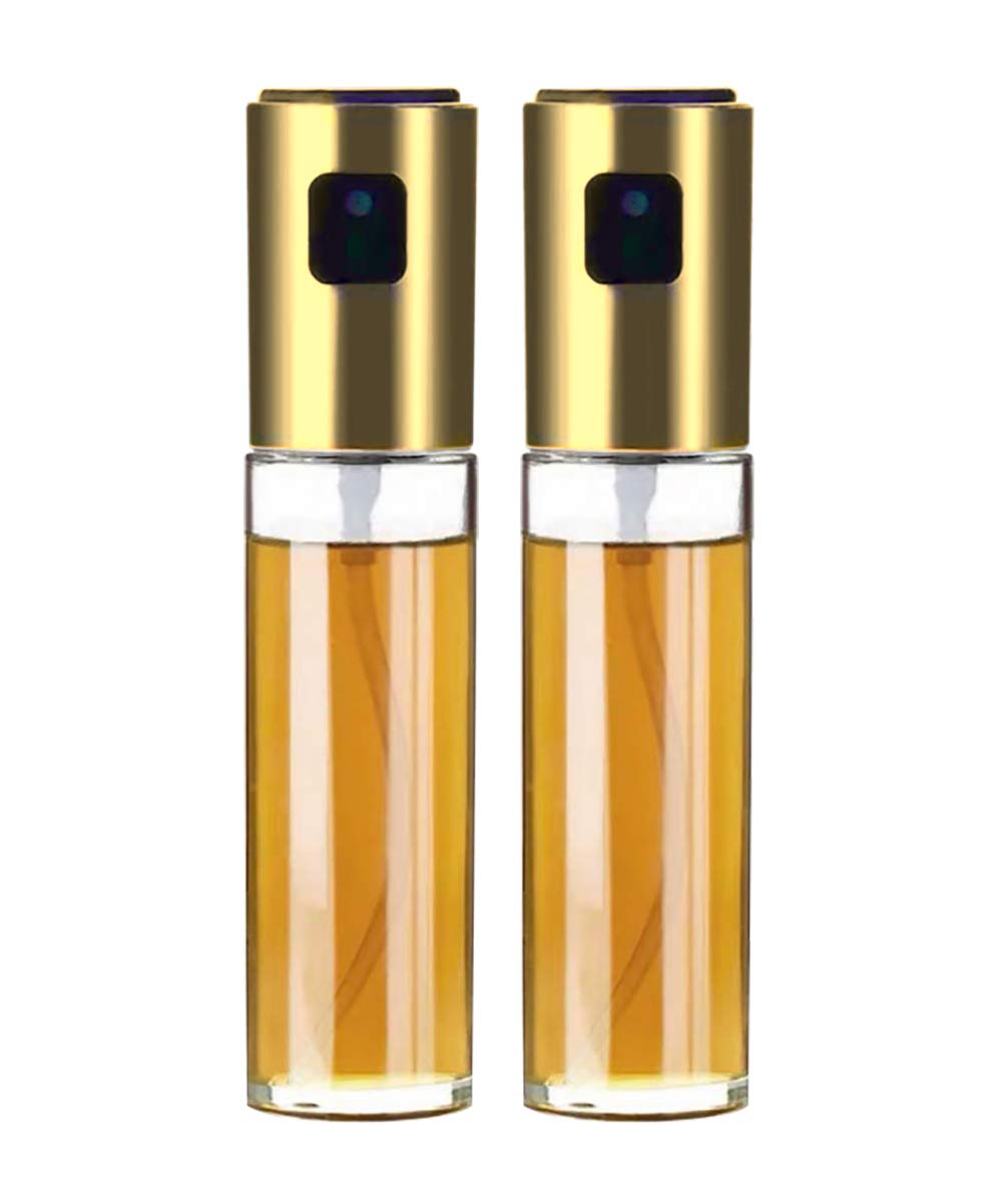2Pcs Olive Oil Sprayer Bottle Portable Seasoning Spice Jar Kitchenware Gold