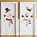 2 Pièces Décoration Autocollant de Noël Autocollant de Porte de Noël d'hiver Autocollant de Fenêtre Amovible Décalque de Porte Verre Saisonnier Sticker Porte Bonhomme de Neige de Noël