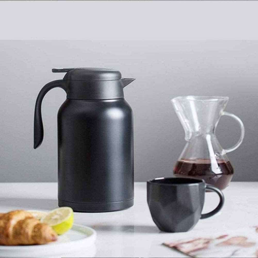 Thermokaraffe Thermoisolierte Kaffeekaraffe, Thermokaraffen, Thermoskanne, Airpot Thermokaffee-Cara-Thermoskanne, Haushalt mit großem Fassungsvermögen, 304-Edelstahl-Wasserkocher, Push-Typ, Isoliertop