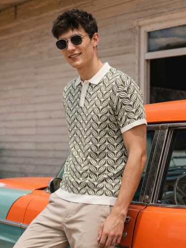 Image of Veirdo Printed Flatknit Polo T-Shirt for Men with Half Sleeves and Collared Neck, Suitable for Office Casuals, Travel, Comfortable Everyday wear, (S to 2XL)