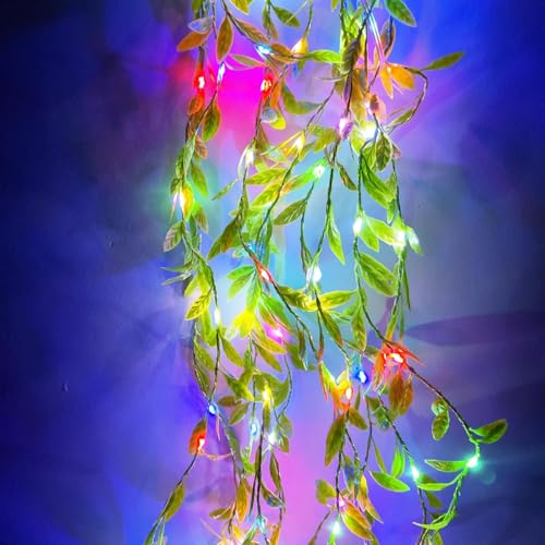 Image of Leaf LED Curtain String Lights with Leaf Design | Multicolor Decorative Fairy Lights for Bedroom, Living Room, Window, Wall, Wedding, Festival, Party & Home Decor (Pack of 1)