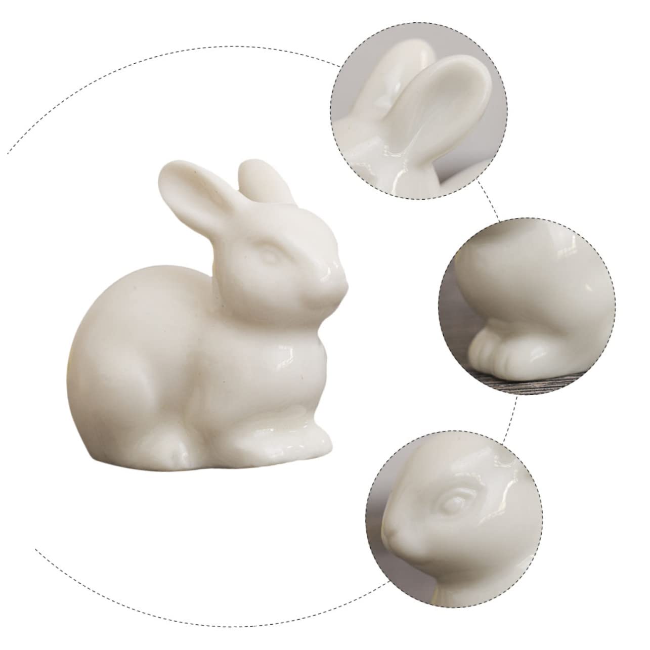 Toyvian 3 Sätze Weißes Kaninchen Dekoration Teiliges Keramik Ornamente Für Niedliche Hasenfiguren Für Moos Landschaft Deko Für Garten Und Wohnräume 5 Stücke * 3