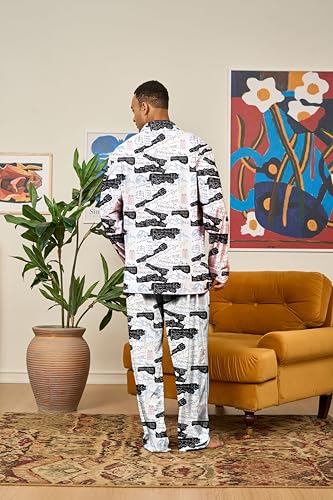 Geek Nerdy Mens Pajamas Set 2 Piece Funny Pajamas For Men Christmas Pajamas - Soft Milk Silk Pjs Set With Pockets4