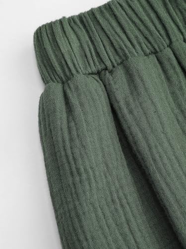 CIDER Women's High Waisted Wide Leg Pants with Pockets Drawstring Palazzo Business Casual Dress Pants Loose Trousers4