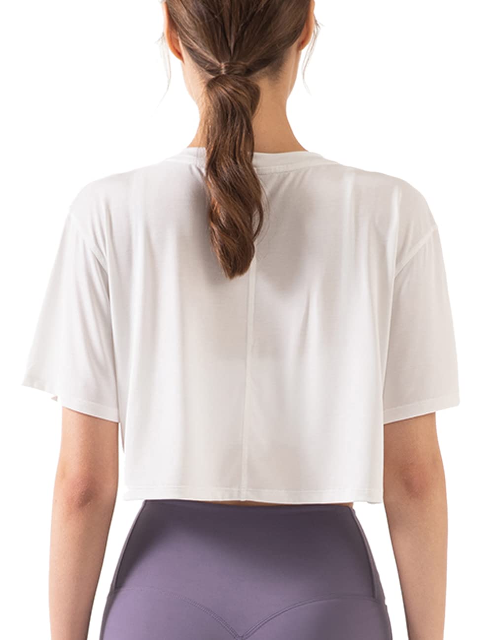 Hanyomo Donna Fitness Allenamento Top Corto Manica Corta Yoga Magliette Atletico Running Magliette Sportive