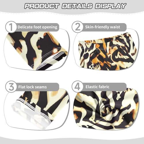 Animal Fur Texture Girls Leggings,Workout Leggings for Girls Toddler Athletic Leggings Size for 3-10T3