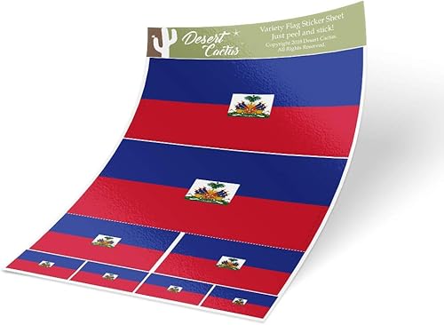 Calcomanía de bandera de país de Haití paquete de 8 piezas en total logotipo de niños álbum de recortes vinilo para ventana laptop Haitian V