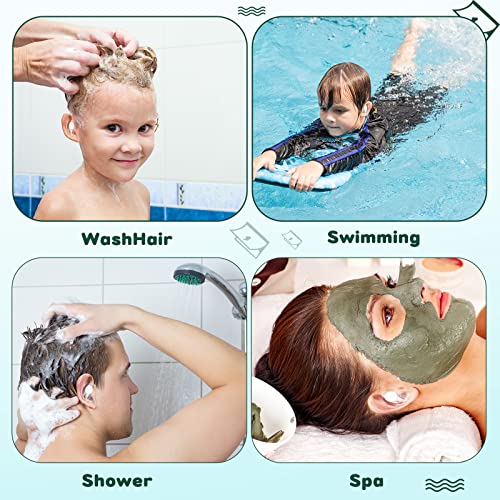 Image of Kingdder 120 Pcs Disposable Baby Ear Covers for Shower Swimming,Blue | Waterproof Ear Plug Newborn Sticker Cotton Ball Baby Shower Cap Ear Protection for Kid Surfing Snorkeling Other Water Sports