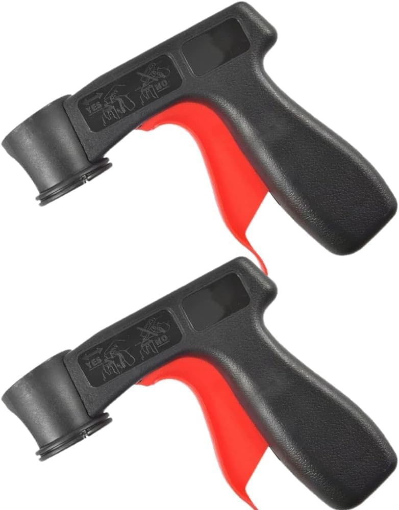 (2- Pack) Instant Aerosol Trigger Handle , Instantly Converts Spray Cans into Spray Guns - Full Hand Grip, Reusable, Easy to Clip-On & Off - Universal Fit, Use on Spray Paint, Adhesives, Lubricants