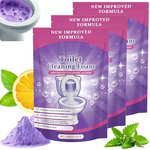 3PCS Toilet Cleaner Clean Toilet Cleaning Foam Touch Free Foam Toile/t Toile/t Cleaning Foaming Powder Clean T/oilet Cleaner Limescale Remover Powder T/oilet Bowl Cleaner
