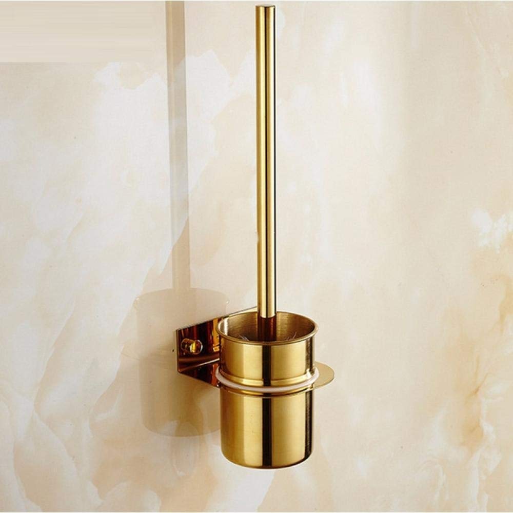 Set Scopino WC Con Porta Scopino Da Parete: Acciaio Inox Nero, Design Salvaspazio Per Bagno Moderno