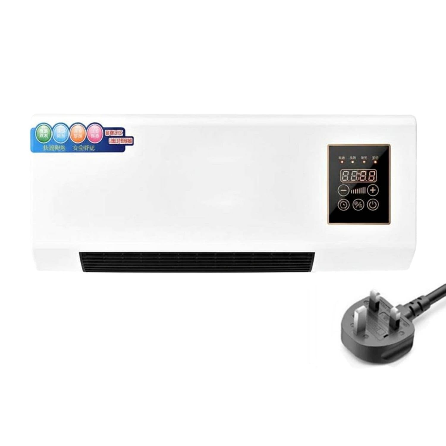 Wall Mounted Heater Fan Rapid Heating Electric Hot and Cold Air Blower Wall Mounted Heater Overheat Protection for Dorm Room, UK 220V-image-38