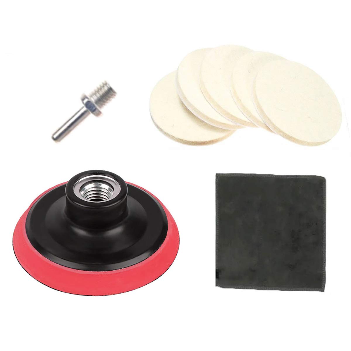 SEIWEI 8PCS Windscreen Polishing Kit, 3 Inch Glass Polishing Pad Felt Polishing Pad, Car Glass Scratch Repair for Rotary Tools to Polish Glass and