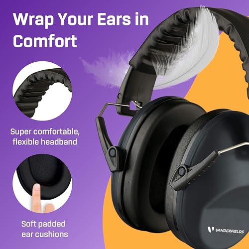 Image of Kids Noise Canceling Headphones - 31 dB (2K Hz) - Ear Protection Earmuffs | Vanderfields' earmuffs protect child's hearing with certified noise-cancellation, soft ear cushions, and adjustable headband
