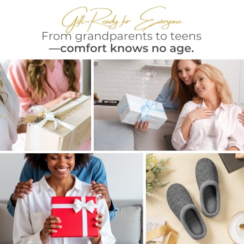 Image of HomeTop Women's Knit Memory Foam Slippers Warm Soft House Anti-Slip Shoes