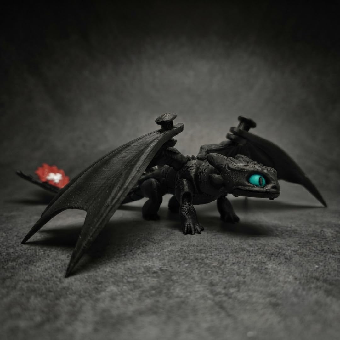 Toothless Dragon Toy | Dragon Toys | Dragon Figure | Your Dragon Collectible Figure - Detailed and Durable Action Model | (Black and White) — Amazon image 7