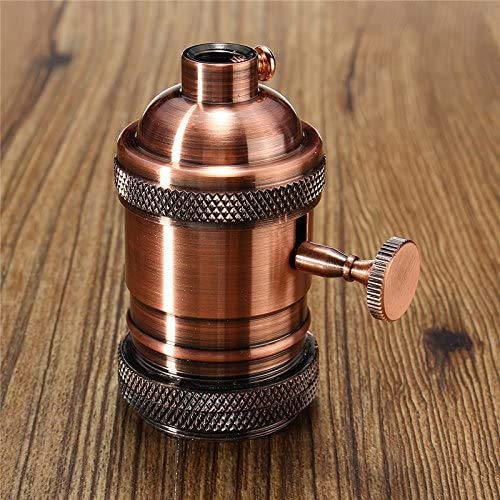 Portalampada E27 In Bachelite Vintage Con Interruttore A Rotella - Ideale Per Lampadine A Vista