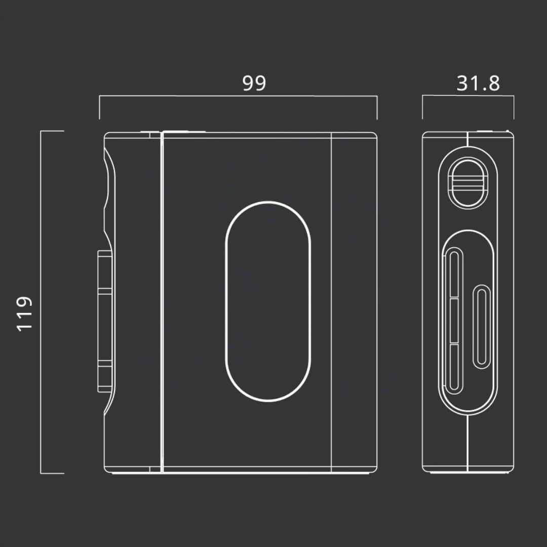 MUSE Lettore cassette portatile con jack per cuffie, ricarica USB-C, nero