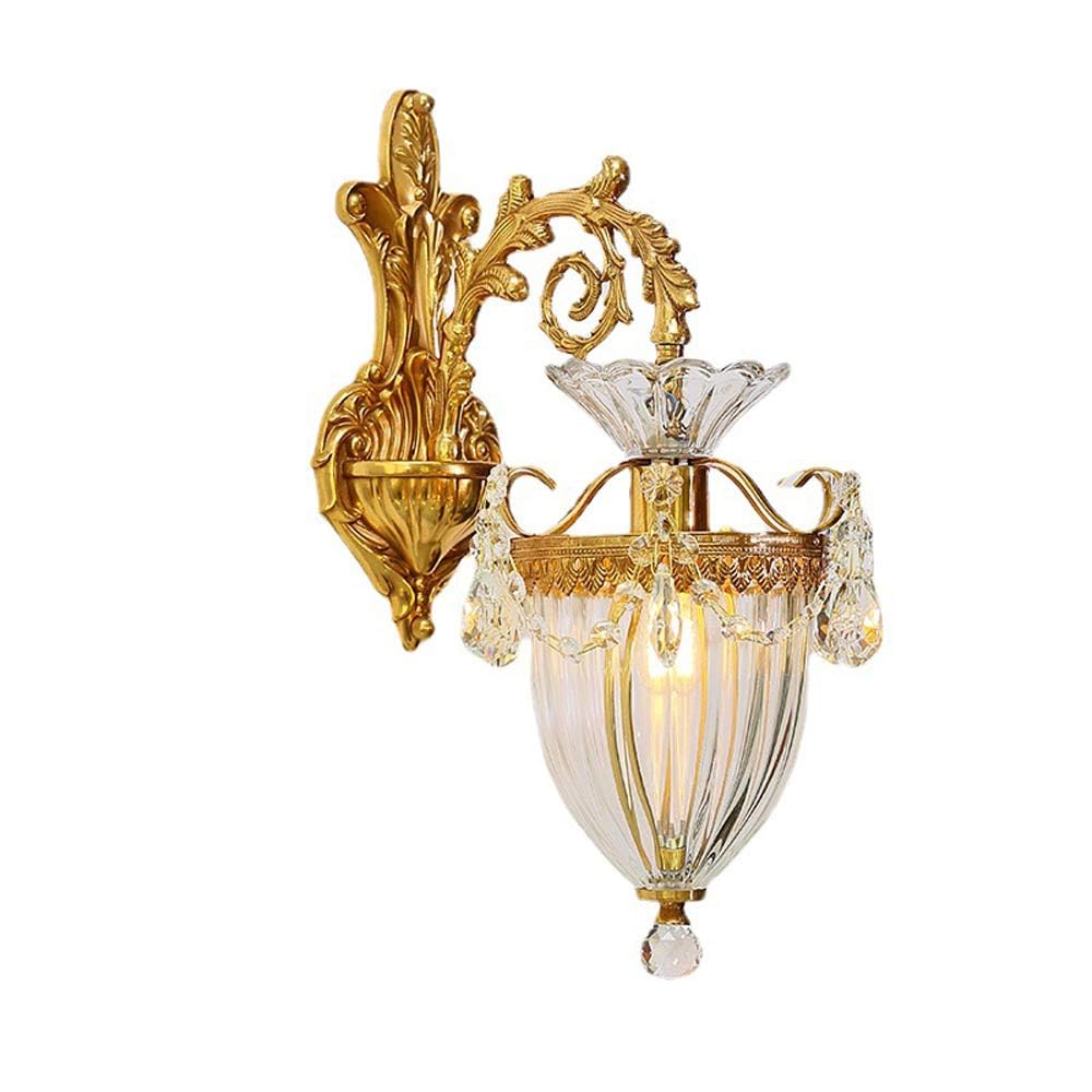 Chandelier Applique da Parete Moderna in Cristallo, Applique da Parete in Ottone per Fattoria per Interni, lampade da Parete Dorate Illuminazione per Interni Lampade da Parete cablate per Camera da