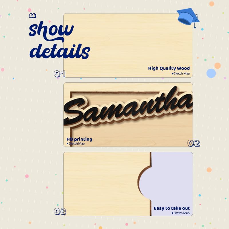 Generic Personalized Graduation Gifts 2024 Custom Graduation Money Holder Class of 2024 Customized Wooden Card Box Cash Holder for High School College Graduate, Style24