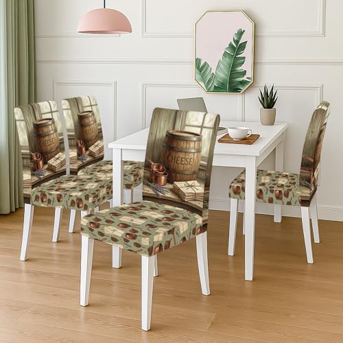 Housse de chaise de cuisine extensible pour masquer l'usure - 5
