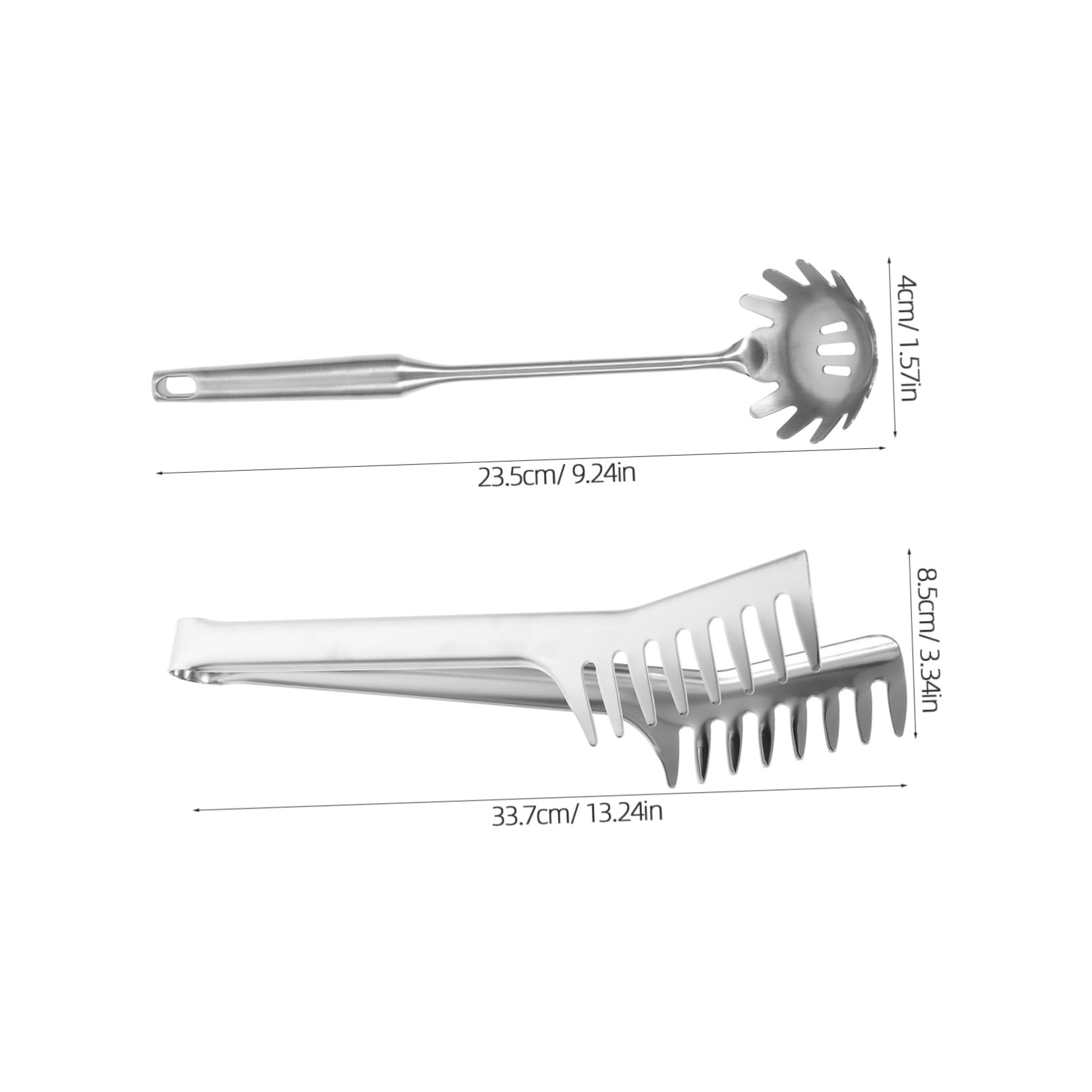 VALICLUD 2Pcs Stainless Steel Pasta Tongs Lightweight and Easy to Use Noodle Serving Utensils for Home Cooking and Salad Preparation