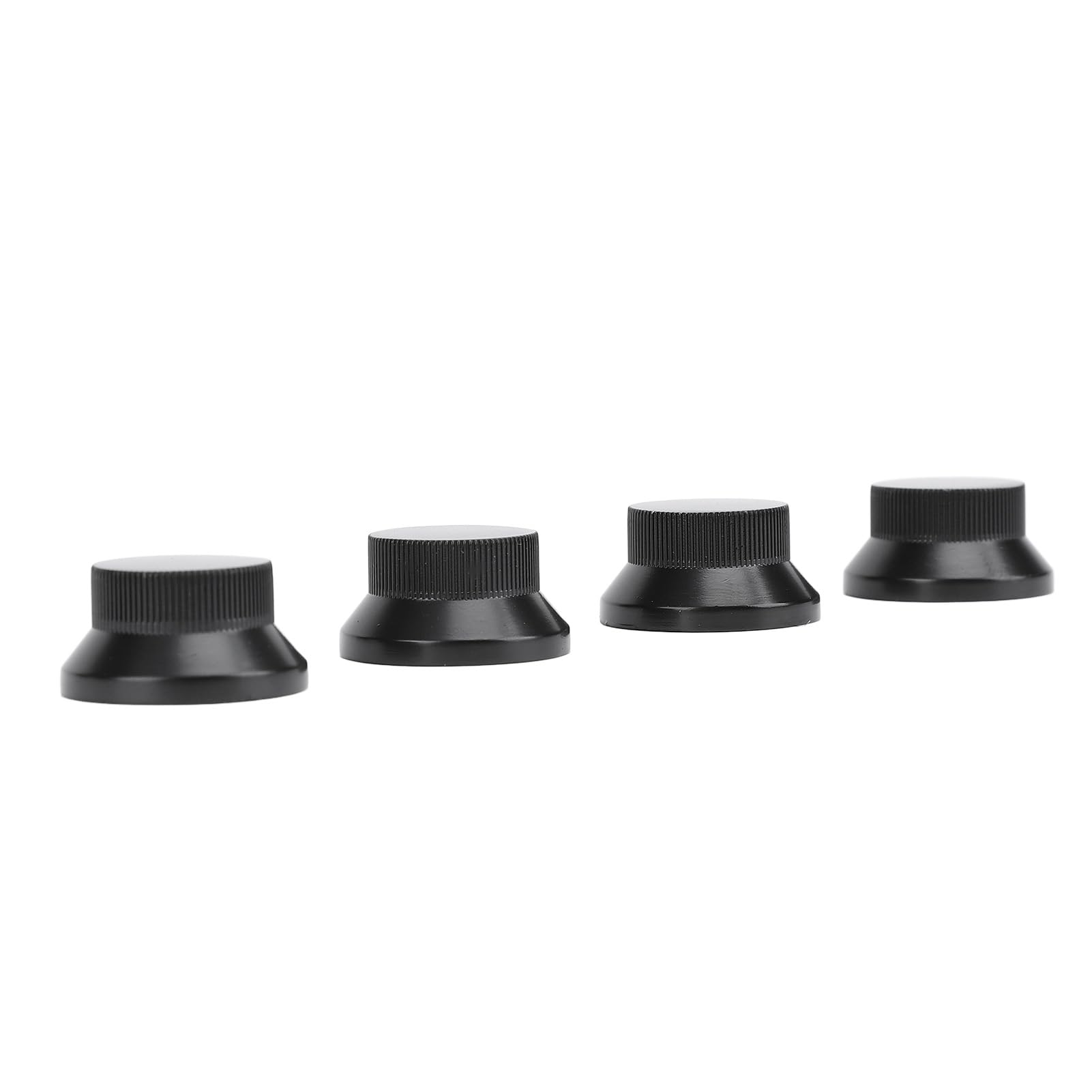 4PCS Metal Guitar Knob Caps for Volume Tone Control, Fits 6mm Inner Diameter Potentiometers, Suitable for Electric Guitar and Bass (Black)