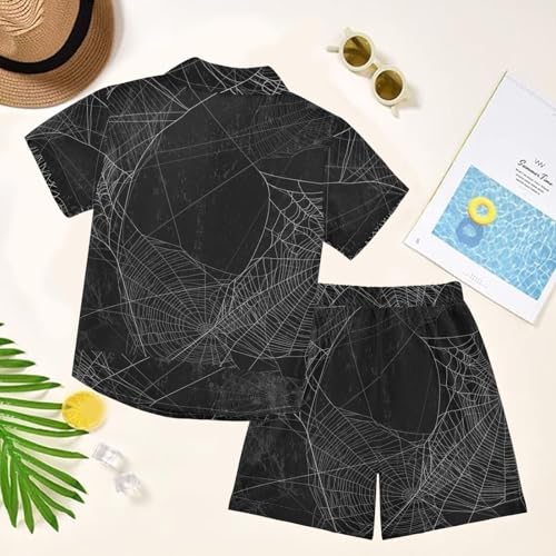 Image of visesunny Boys Hawaiian Shirt and Short Set Summer Outfit Kids 2 Piece Clothes Set 3-10Y