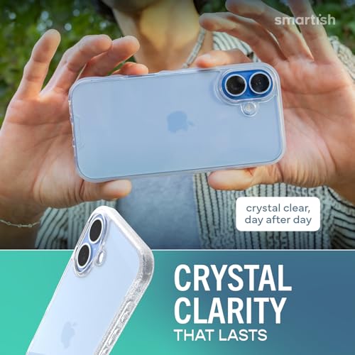 Image of Smartish iPhone 17 Clear Case - Gripmunk [Lightweight + Protective] Anti-Yellowing Slim Case - Drop Tested Ultra Thin Grip Cover for Apple iPhone 17 - Clearly Clear