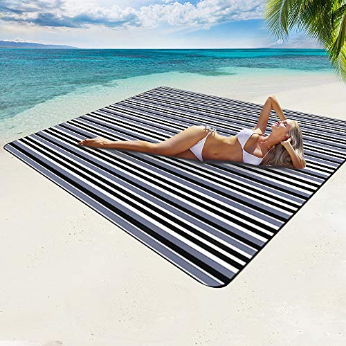Mumu Sugar Outdoor Picnic Blanket,Extra Large Picnic Blanket Waterproof Foldable,Picnic Outdoor Blanket Picnic Mat with 3 Layers Material for Camping Park Beach Hiking Family(80\" x 80\") (Black)