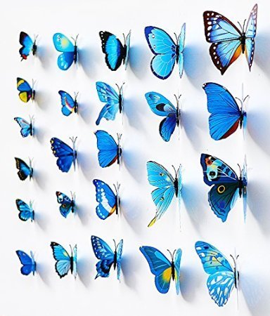 Elecmotive 72 Pcs 6 Packs Beautiful 3D Butterfly Wall Decals Removable Diy Home Decorations Art Decor Wall Stickers & Murals For Babys Bedroom Tv Background Living Room (72 Pcs In 6 Colors) #TOP2