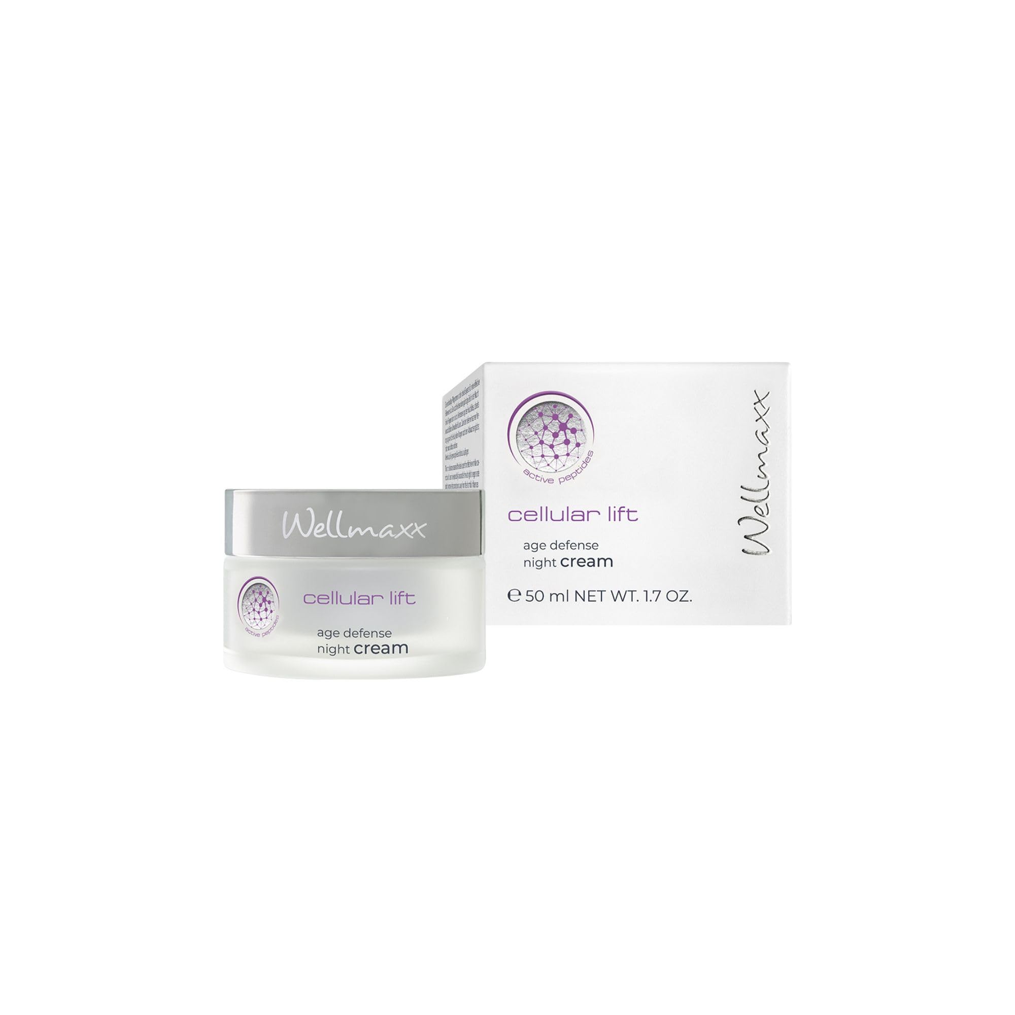 WELLMAXX cellular lift age defense Nachtcreme, Ohne Parfüm, 50 ml | vegan, für alle Hauttypen, Hyaluronsäure, Sheabutter, regenerierend