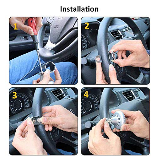 Image of Oshotto Power Handle (SK-012) Car Steering Wheel Knob Compatible with Ford Aspire (Grey)