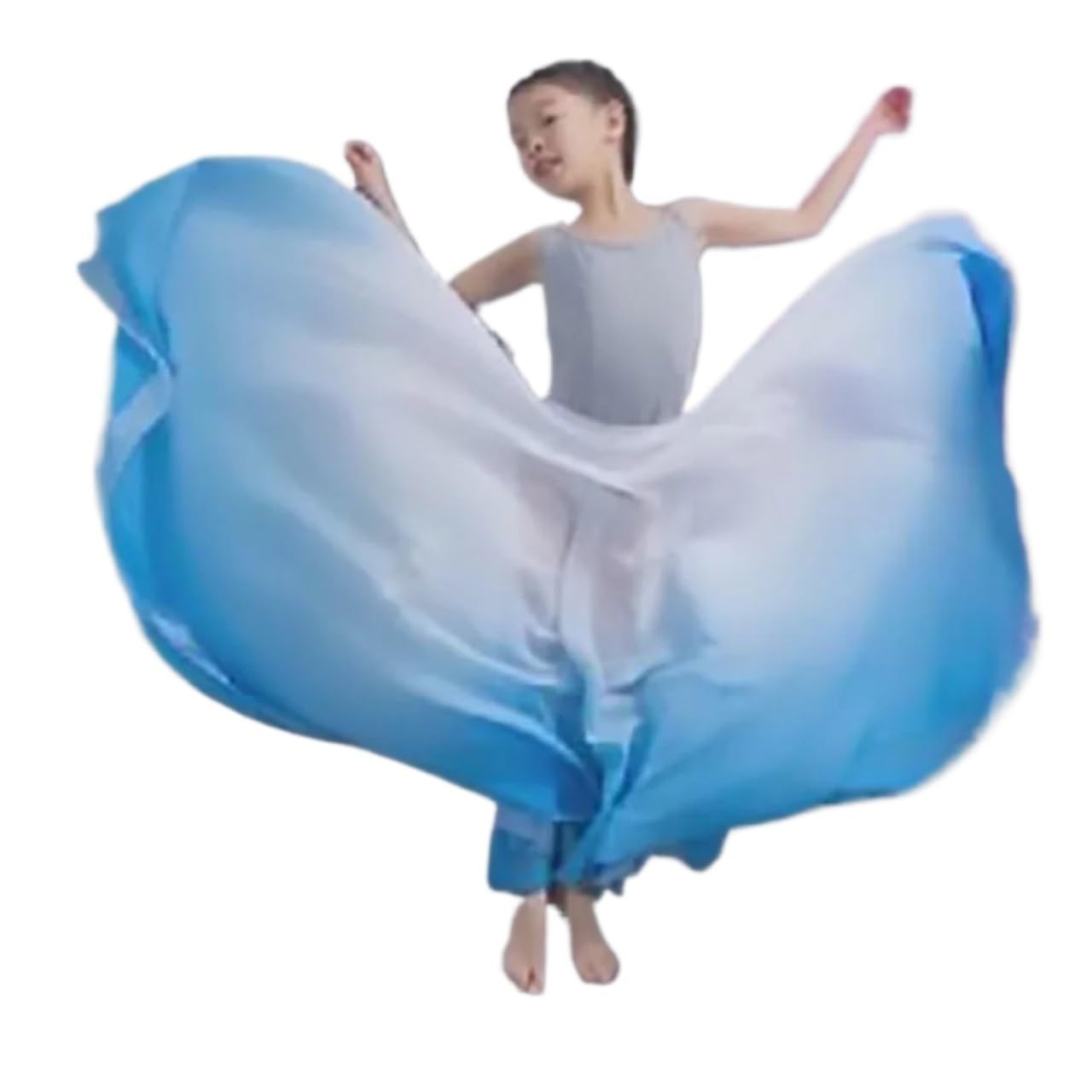 Gonna a svolazzo Grande per Bambini, Wanjiang Dance, Gonna a Mezza Gonna in Chiffon da 720 Gradi, Pratica di Danza Classica Etnica