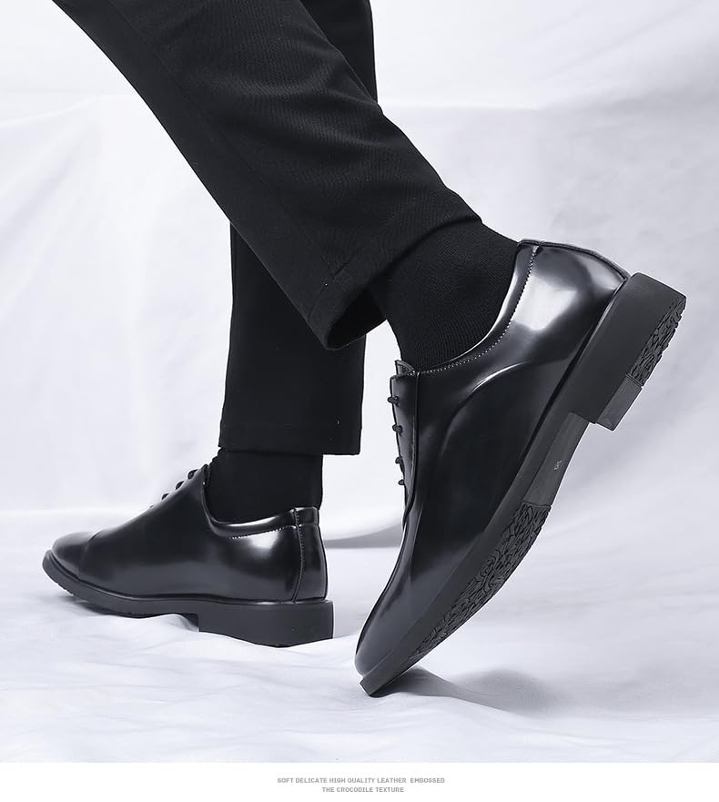 Men's Genuine Leather Low Oxford Lace-Up Anti-slip Formal Duty Work Shoes Business Casual Service Boots4