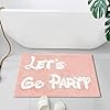 Bath Rug Pink 177×255 inch Non Slip Bathroom Rug Lets Go Party Design Farmhouse Style Machine Washable