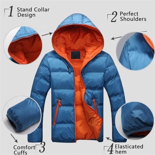 QLXYYFC Men Comfortable Thicken Softshell Jacket Lined Leisure Hoodie Winter Jacket with Pocket (Col