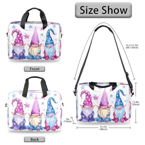 Bolsa para laptop con diseño de tres gnomos coloridos y estrellas miniatura 5