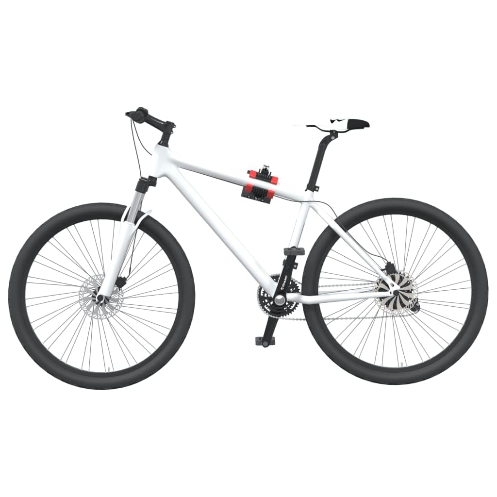 Fahrrad Montageständer Wandmontage klappbar aus pulverbeschichtetem Stahl, rot schwarz, 25 bis 40 mm Spannweite, 20 kg Traglast, platzsparende Halterung für Garage und Keller