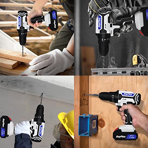 Akku-Bohrschrauber-Set mit 26-teiligem Bohrer-Set, elektrische Bohrmaschine, 21V-Lithiumbatterie, 2 variable… – Bild 8