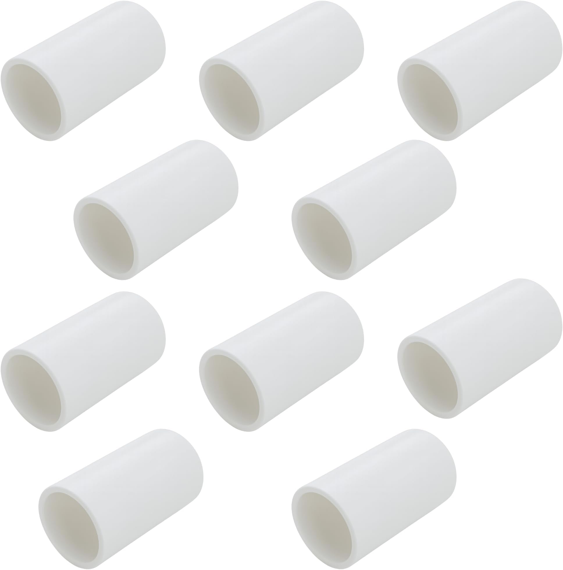Pack of 10 White 20mm PVC Conduit Couplers – Straight Push-Fit Pipe Joiners with 20mm Inner Diameter for Electrical Cable Conduit