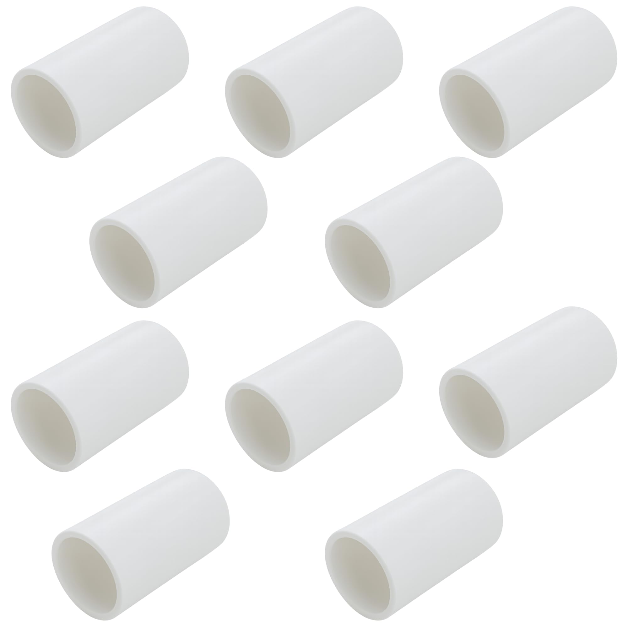 Pack of 10 White 20mm PVC Conduit Couplers – Straight Push-Fit Pipe Joiners with 20mm Inner Diameter for Electrical Cable Conduit