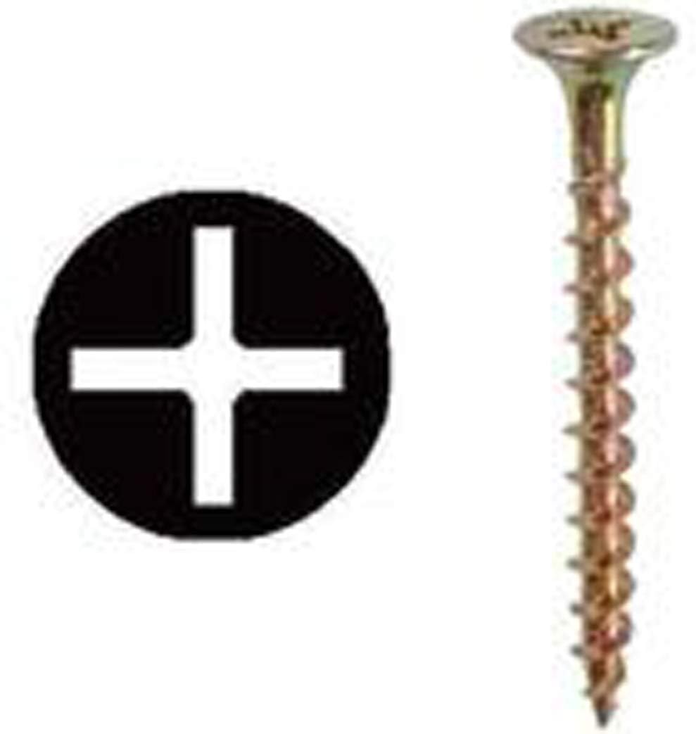 L.H. Dottie WRT6114 Drywall Screw, Bugle Head, Phillips, 6 by 1-1/4-Inch Length, Yellow Zinc, 500-Pack