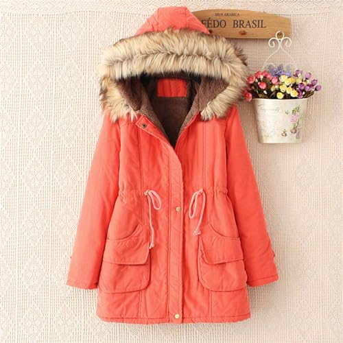 Kubbon Women's Winter Down Coat Fleece Lined Mid Length Parka Coats Long Sleeve Warm Puffer Jacket with Faux Fur Hood2